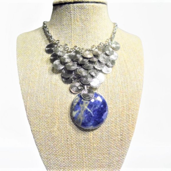 Pieceofheaven Jewelry - Sodalite Stone Necklace Semiprecious Stone
